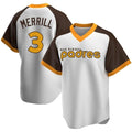 CAdoa S.Diego Padres #3 Jackson Merrill Player White Home Cooperstown Collection Replica Game Stitched Jerseys