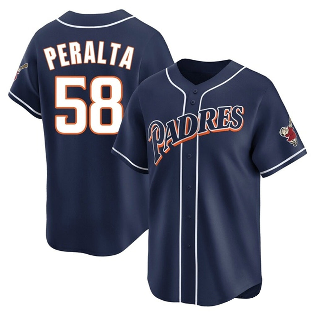 CAdoa S.Diego Padres #58 Wandy Peralta Player Navy Cooperstown Collection Limited Home Stitched Jerseys