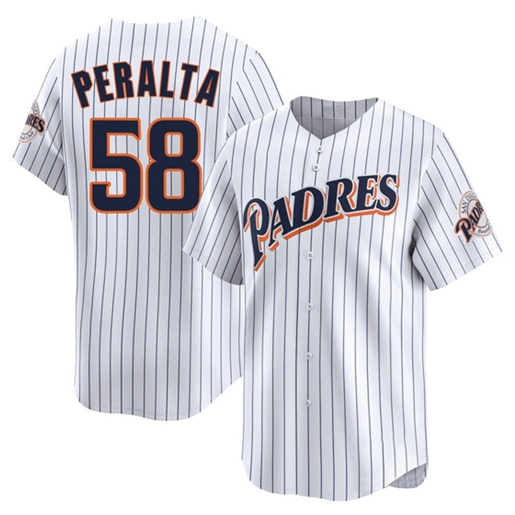 CAdoa S.Diego Padres #58 Wandy Peralta Player White Cooperstown Collection Limited Home Stitched Jerseys