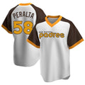CAdoa S.Diego Padres #58 Wandy Peralta Player White Home Cooperstown Collection Replica Game Stitched Jerseys