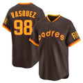 CAdoa S.Diego Padres #98 Randy Vasquez Player Brown Home Cooperstown Collection Replica Game Stitched Jerseys