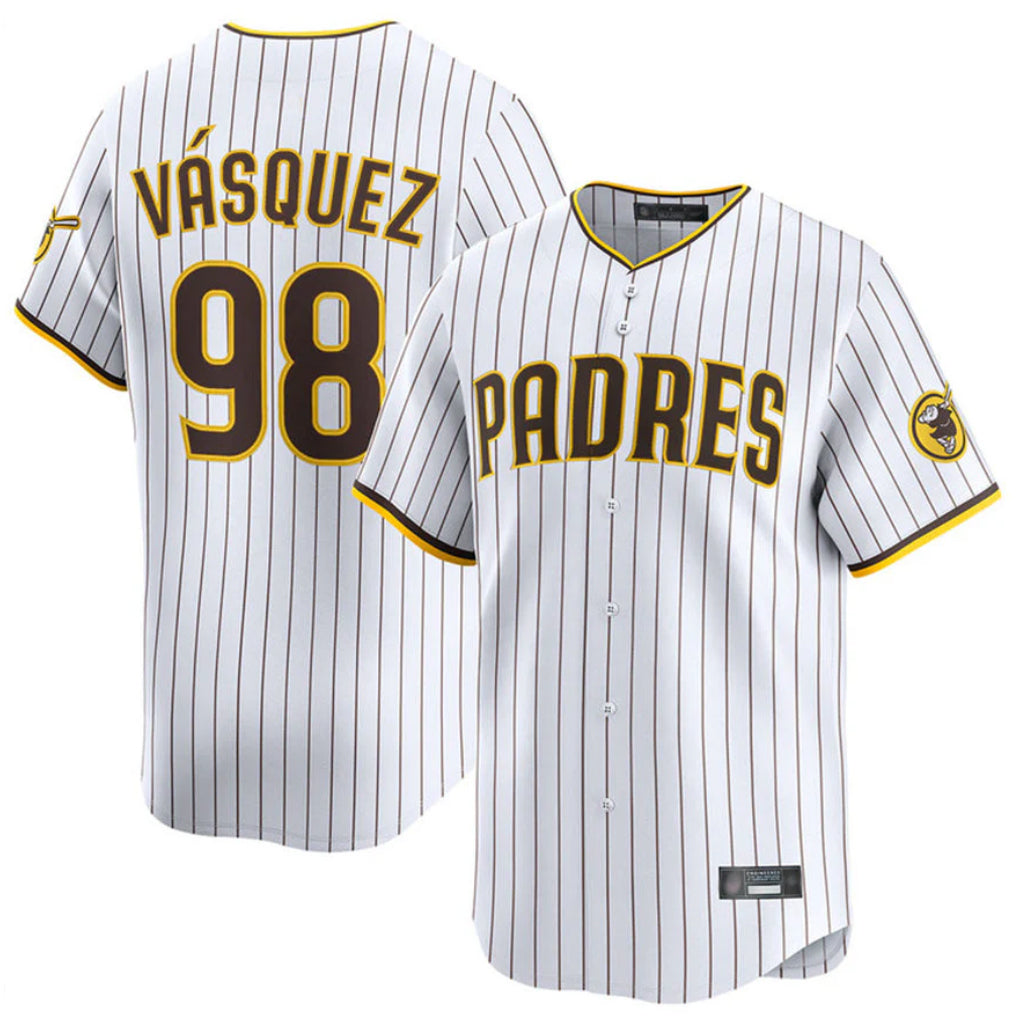 CAdoa S.Diego Padres #98 Randy Vasquez Player White Home Limited Stitched Jerseys