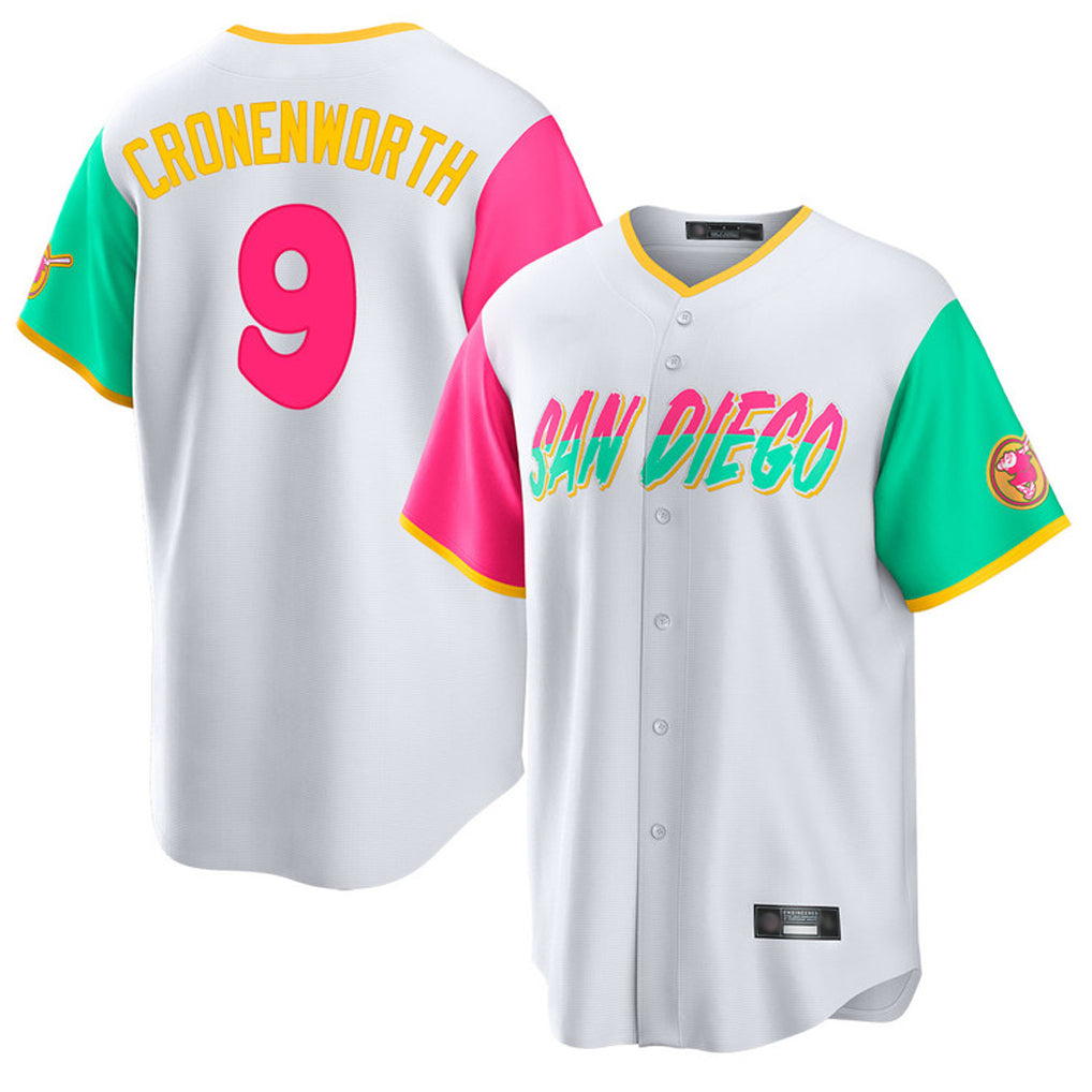 CAdoa S.Diego Padres #9 Jake Cronenworth Player White City Connect Home Game Stitched Jerseys