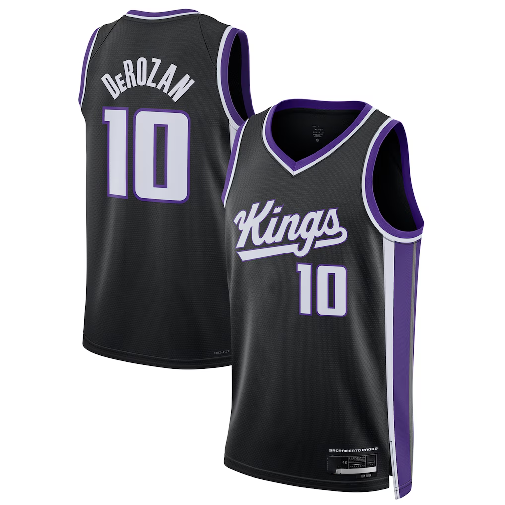 CAdoa S.Kings #10 DeMar DeRozan Black Swingman Player Jerseys - Icon Edition