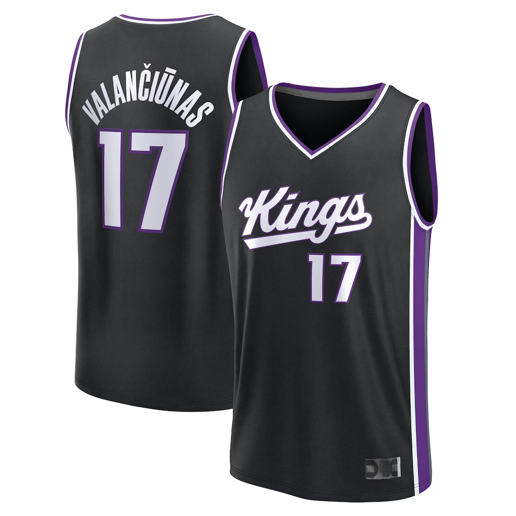 CAdoa S.Kings #17 Jonas Valan?i¨±nas Fanatics Black Fast Break Replica Jerseys - Icon Edition