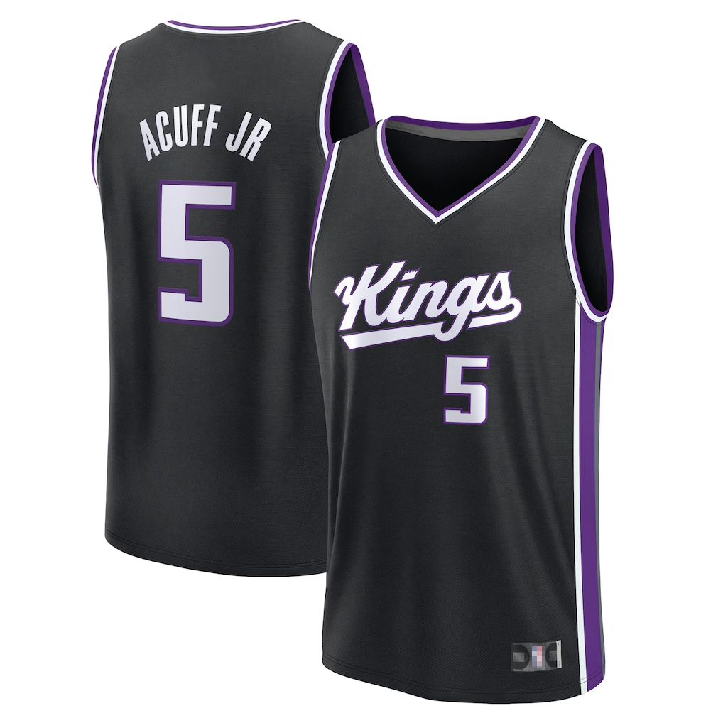 CAdoa S.Kings #5 Darius Acuff Jr. Fanatics Black 2026 Draft First Round Pick Fast Break Jerseys - Icon Edition