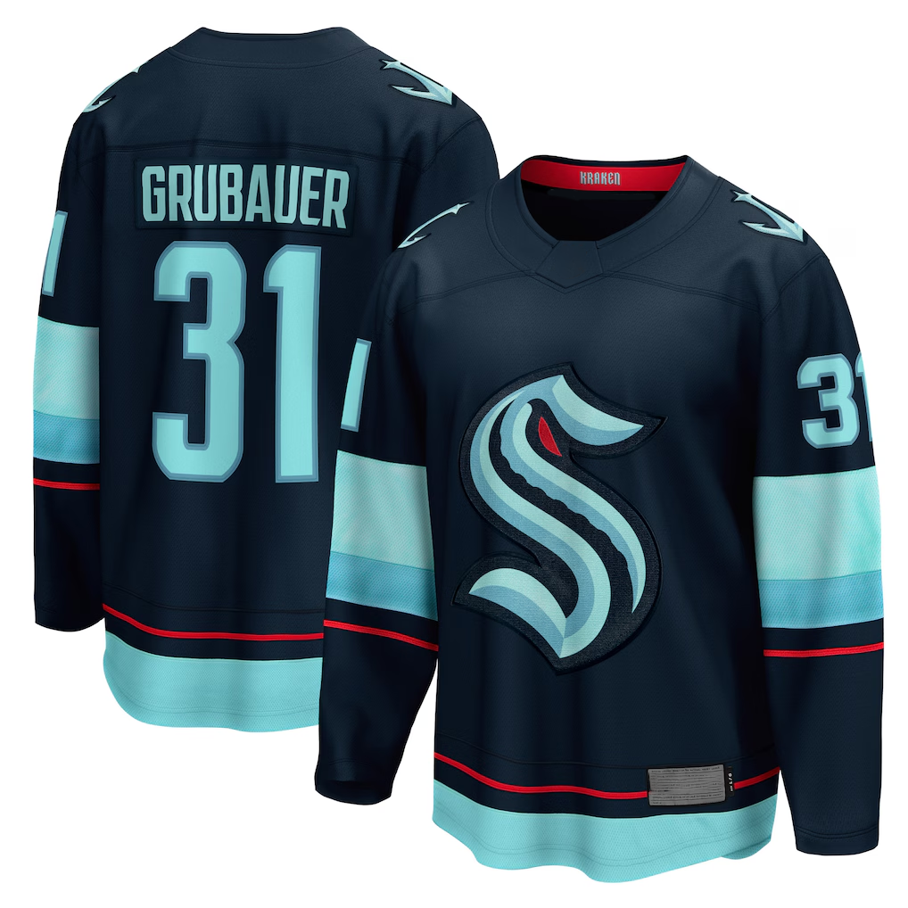 CAdoa S.Kraken #31 Philipp Grubauer Navy Home Breakaway Player Jerseys