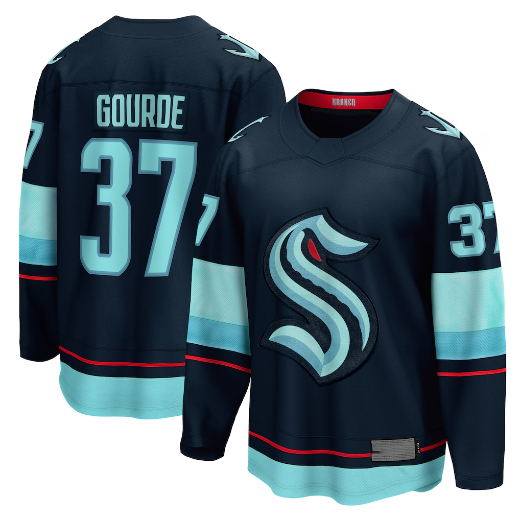 CAdoa S.Kraken #37 Yanni Gourde Deep Sea Blue Home Breakaway Player Jerseys