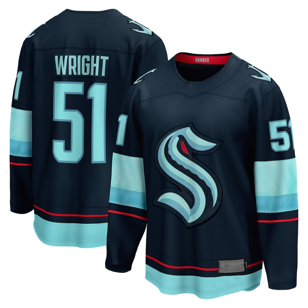 CAdoa S.Kraken #51 Shane Wright Deep Sea Blue Home Breakaway Player Jerseys
