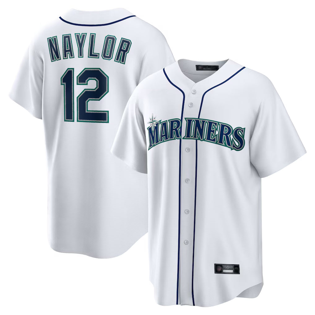 CAdoa S.Mariners #12 Josh Naylor Player White Home Game Stitched Jerseys