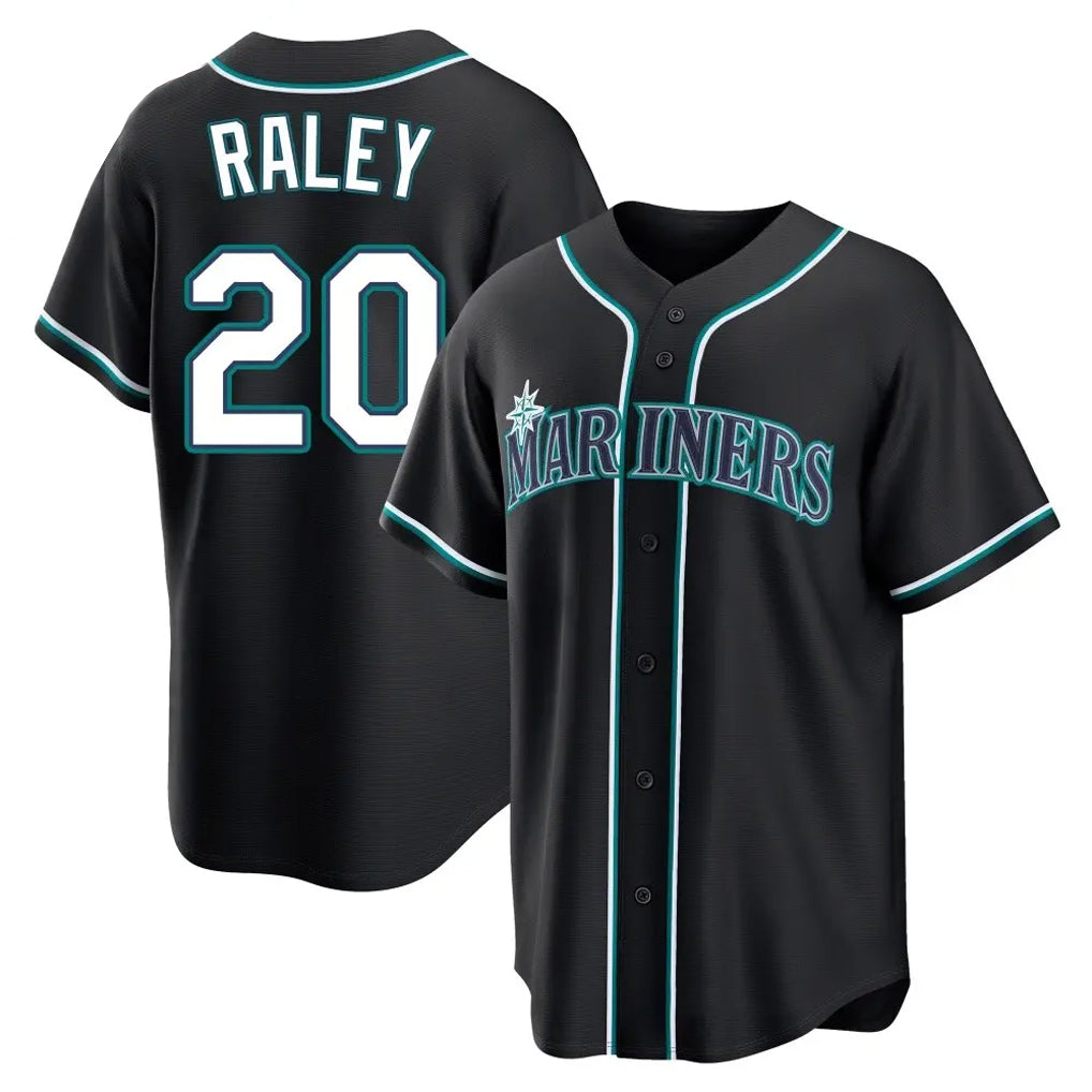 CAdoa S.Mariners #20 Luke Raley Player Black Fashion Home Limited Stitched Jerseys