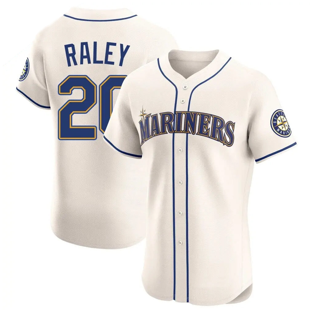 CAdoa S.Mariners #20 Luke Raley Player Cream Home Limited Elite Stitched Jerseys