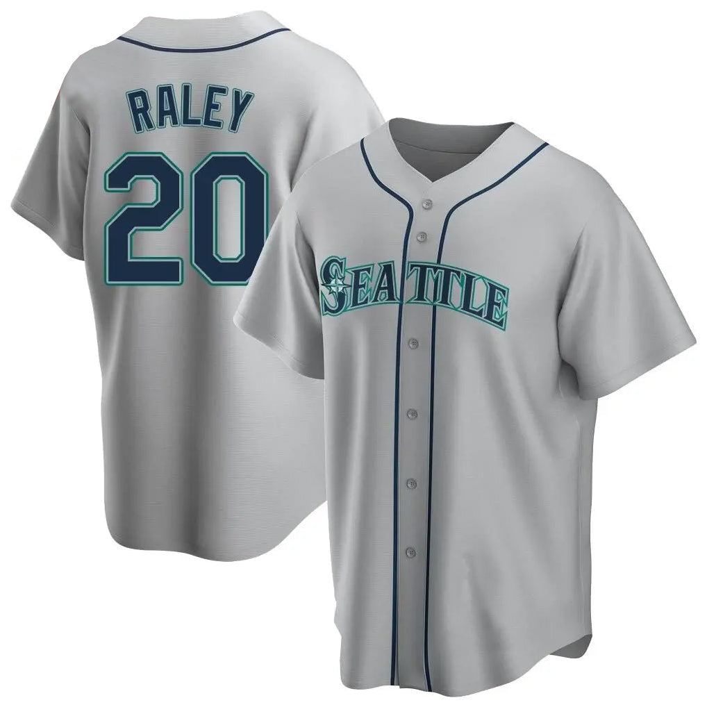 CAdoa S.Mariners #20 Luke Raley Player Gray Home Game Stitched Jerseys