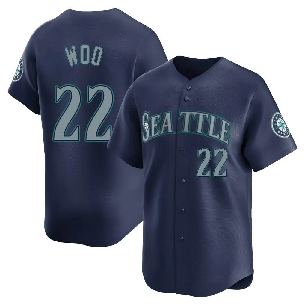 CAdoa S.Mariners #22 Bryan Woo Player Navy Home Limited Stitched Jerseys