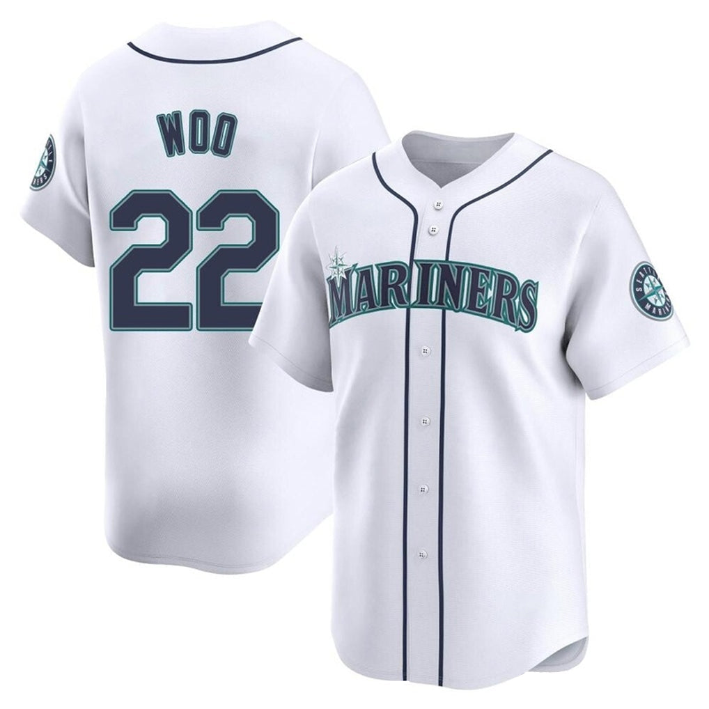 CAdoa S.Mariners #22 Bryan Woo Player White Home Limited Stitched Jerseys