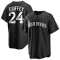 CAdoa S.Mariners #24 Ken Griffey Jr Player Black Home Limited Stitched Jerseys