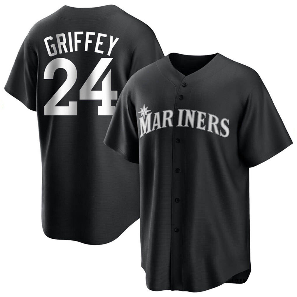 CAdoa S.Mariners #24 Ken Griffey Jr Player Black Home Limited Stitched Jerseys