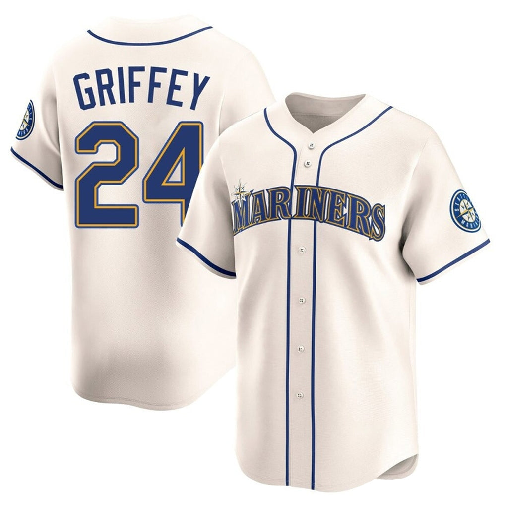 CAdoa S.Mariners #24 Ken Griffey Jr Player Cream Home Limited Stitched Jerseys
