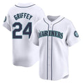 CAdoa S.Mariners #24 Ken Griffey Jr Player White Home Limited Stitched Jerseys