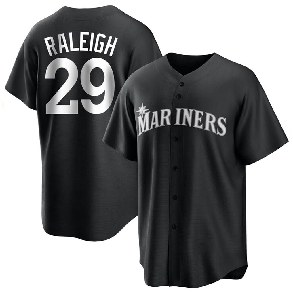CAdoa S.Mariners #29 Cal Raleigh Player Black Home Limited Stitched Jerseys