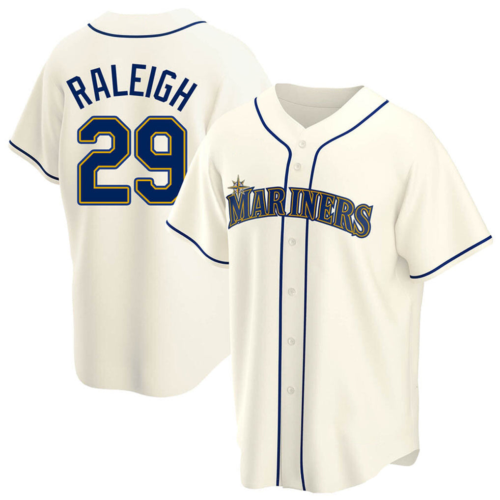 CAdoa S.Mariners #29 Cal Raleigh Player Cream Home Game Stitched Jerseys
