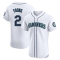 CAdoa S.Mariners #2 Cole Young Player White Home Limited Elite Stitched Jerseys