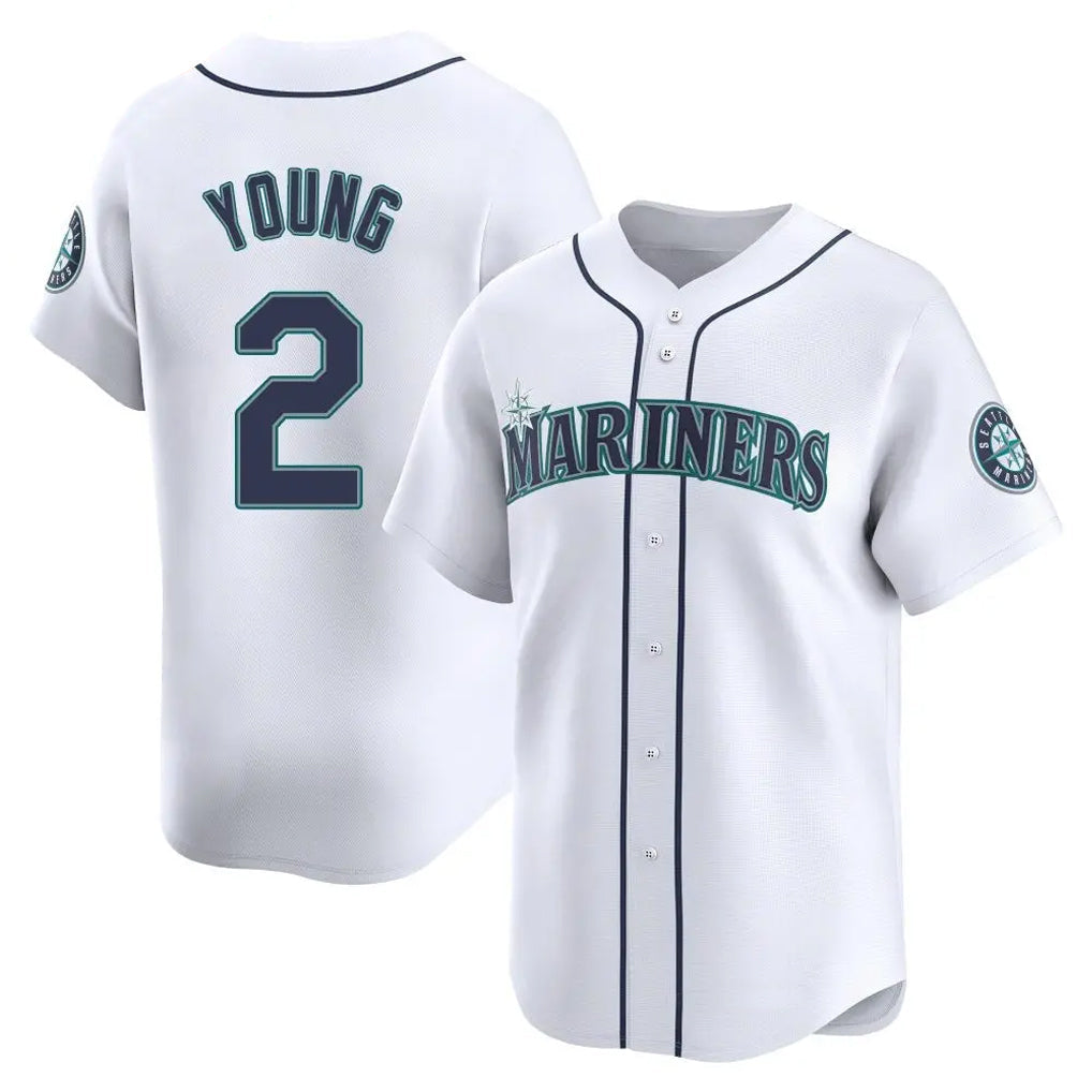 CAdoa S.Mariners #2 Cole Young Player White Home Limited Stitched Jerseys