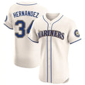 CAdoa S.Mariners #34 Felix Hernandez Player Cream Home Limited Elite Stitched Jerseys