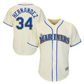 CAdoa S.Mariners #34 Felix Hernandez Player Cream Majestic Home Cool Base Limited Stitched Jerseys