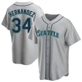 CAdoa S.Mariners #34 Felix Hernandez Player Gray Home Game Stitched Jerseys