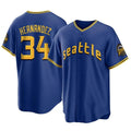 CAdoa S.Mariners #34 Felix Hernandez Player Royal City Connect Home Game Stitched Jerseys