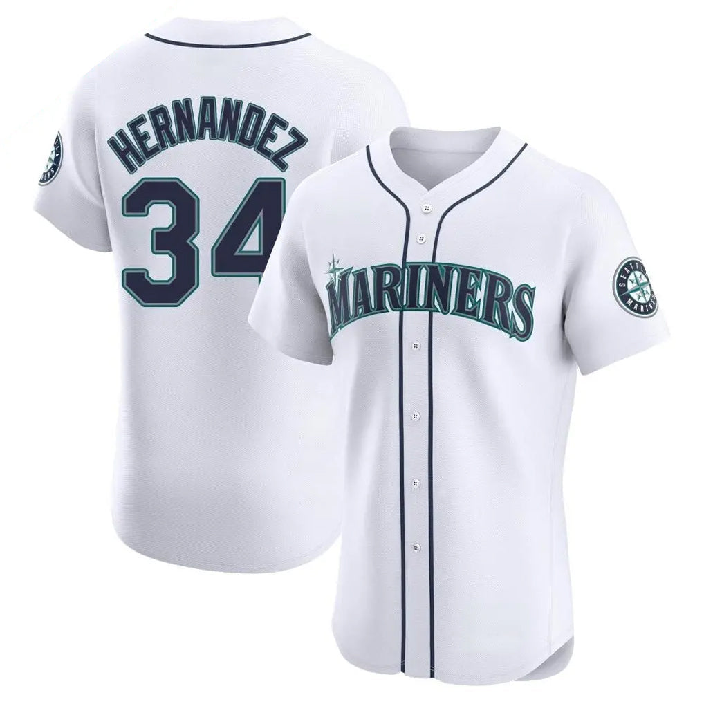 CAdoa S.Mariners #34 Felix Hernandez Player White Home Limited Elite Stitched Jerseys