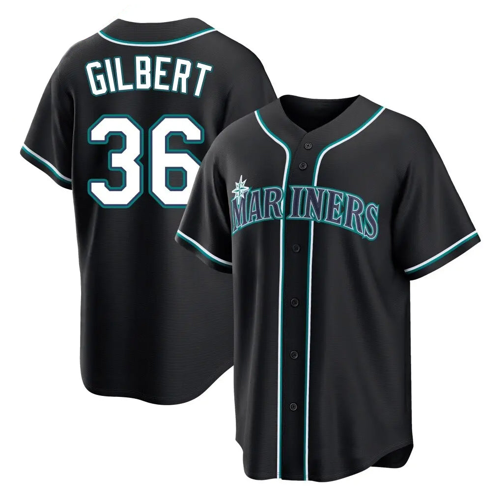 CAdoa S.Mariners #36 Logan Gilbert Player Black Fashion Home Limited Stitched Jerseys