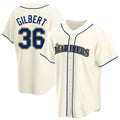 CAdoa S.Mariners #36 Logan Gilbert Player Cream Home Game Stitched Jerseys