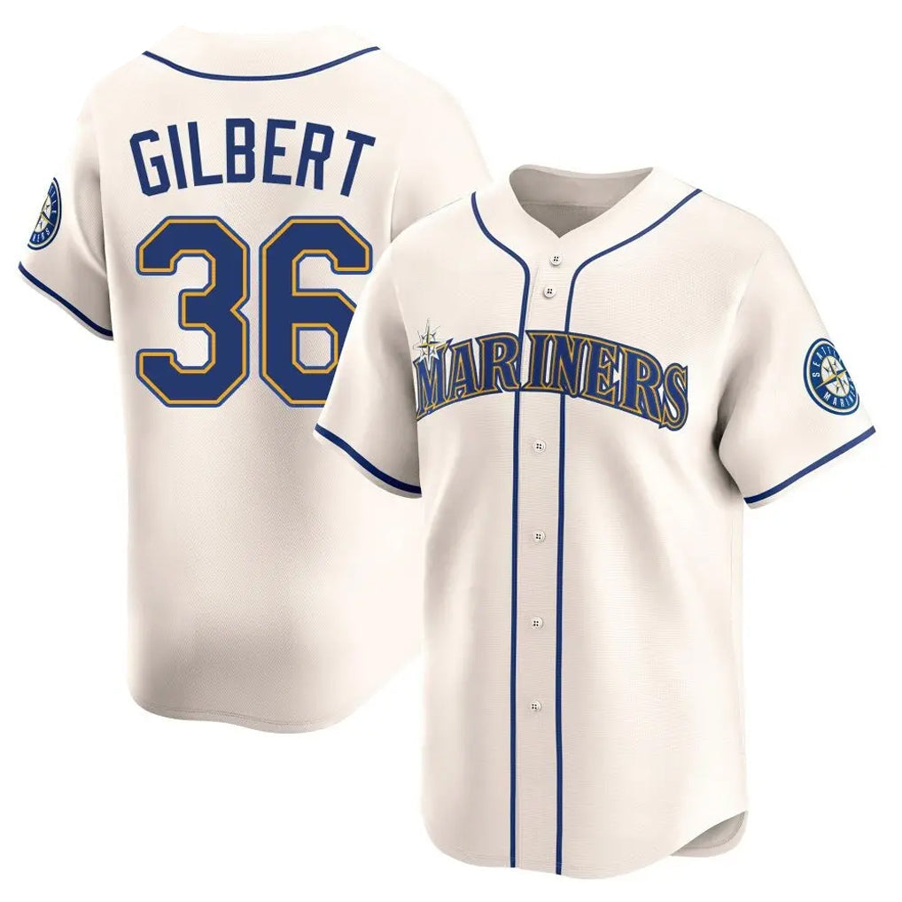 CAdoa S.Mariners #36 Logan Gilbert Player Cream Home Limited Stitched Jerseys
