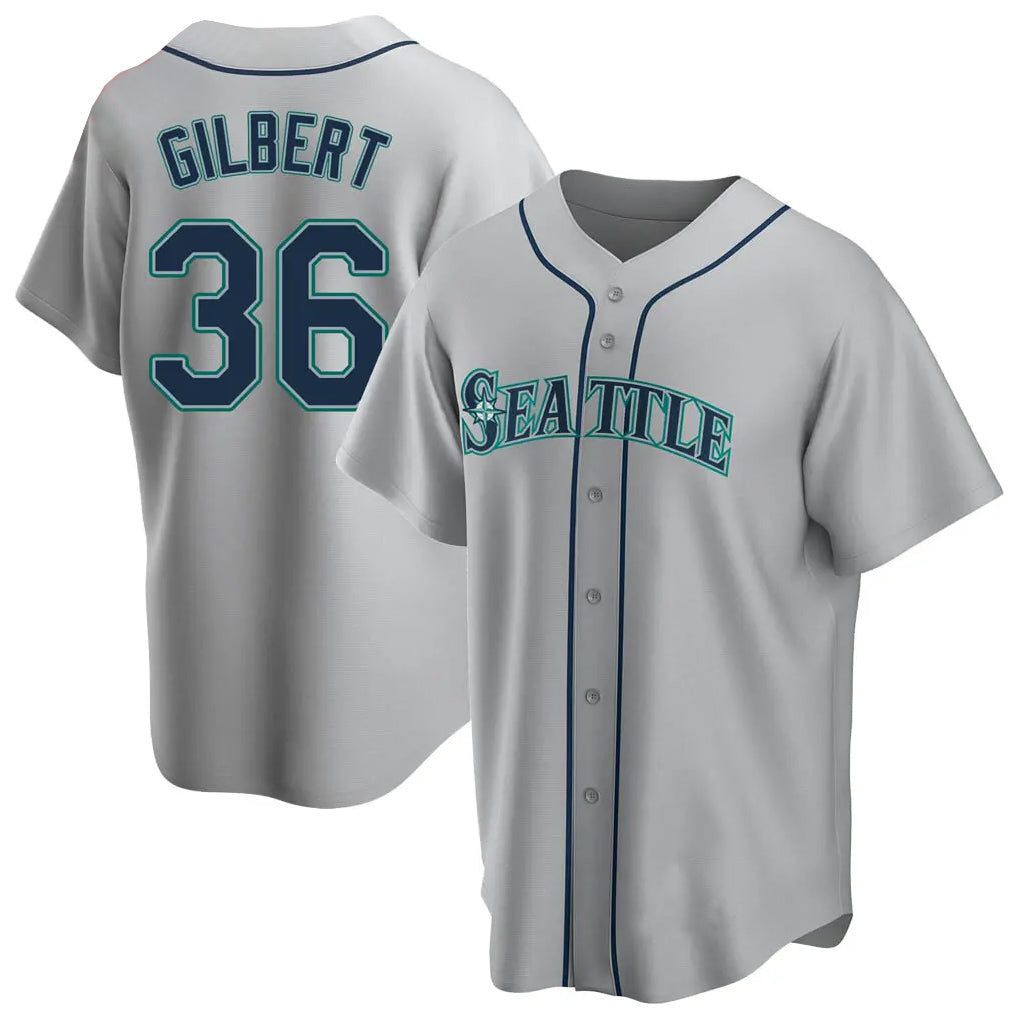 CAdoa S.Mariners #36 Logan Gilbert Player Gray Home Game Stitched Jerseys