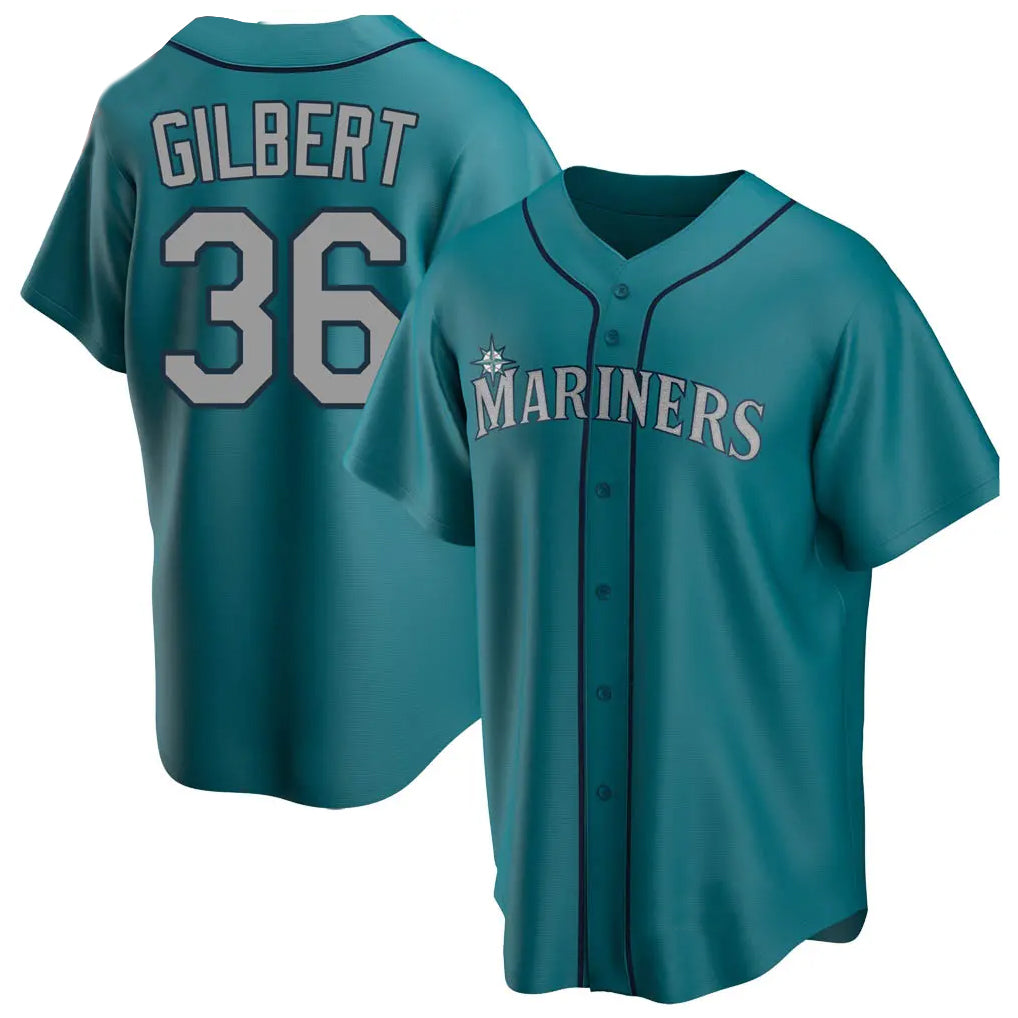 CAdoa S.Mariners #36 Logan Gilbert Player Teal Home Game Stitched Jerseys
