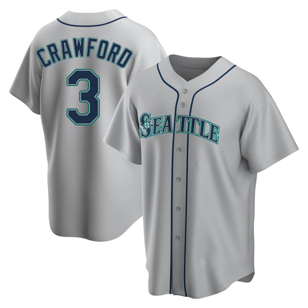 CAdoa S.Mariners #3 J.P. Crawford Player Gray Home Game Stitched Jerseys