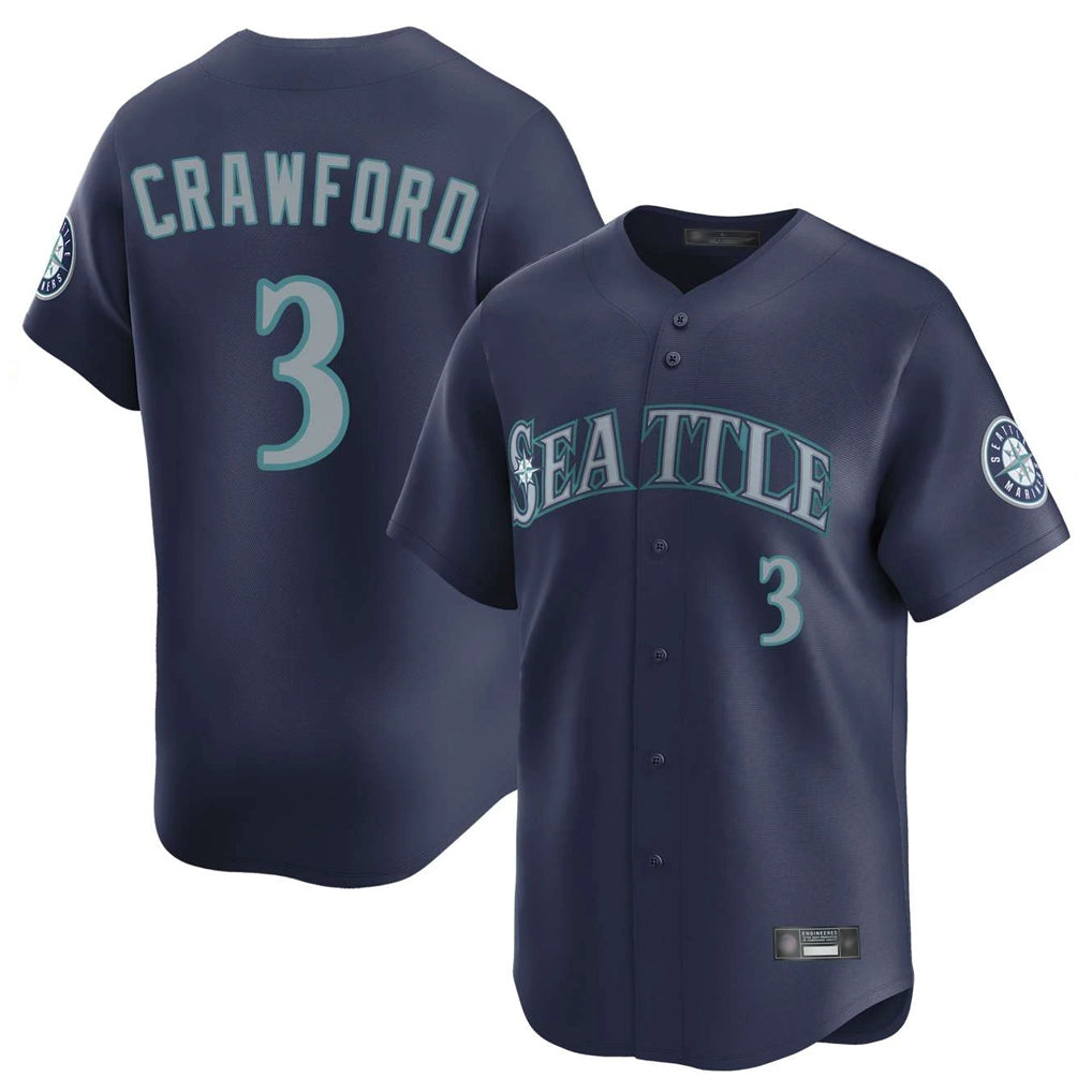 CAdoa S.Mariners #3 J.P. Crawford Player Navy Home Limited Stitched Jerseys