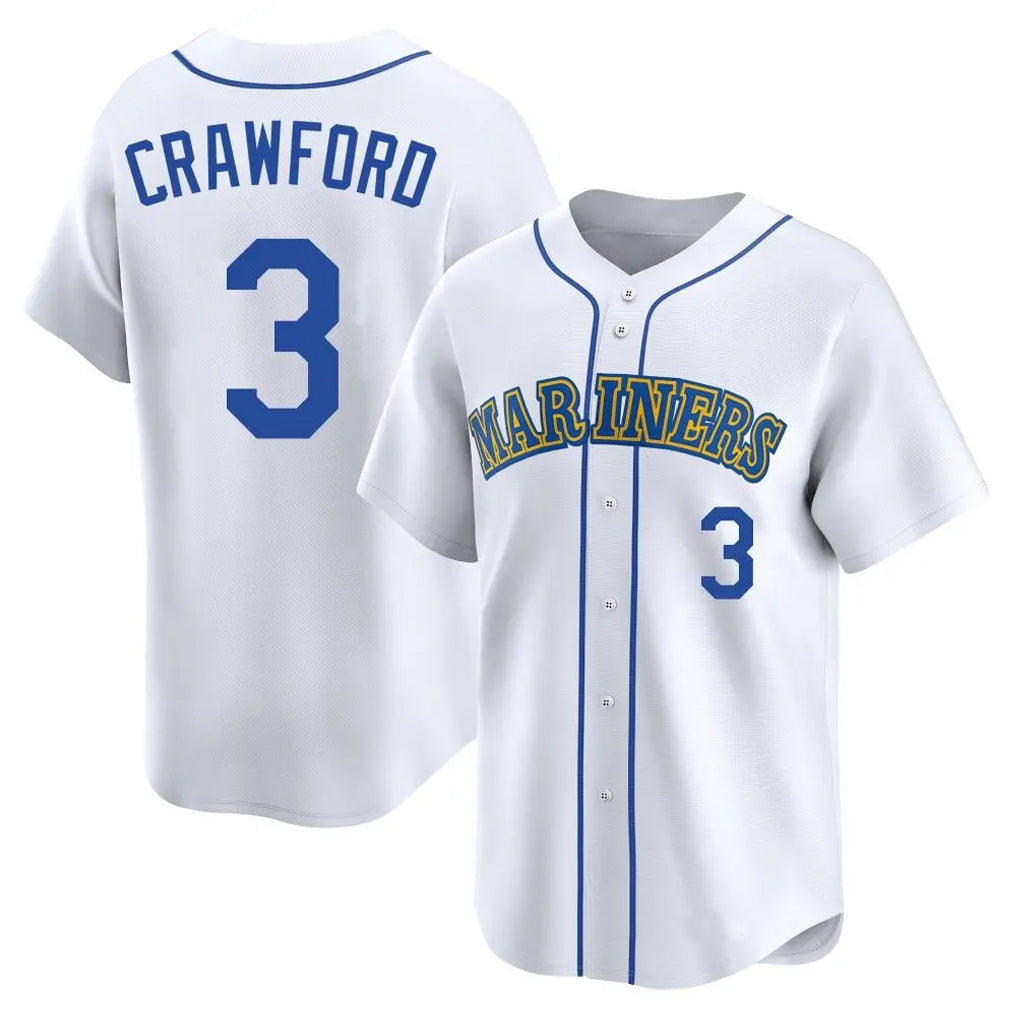 CAdoa S.Mariners #3 J.P. Crawford Player White Pitch Fashion Game Stitched Jerseys