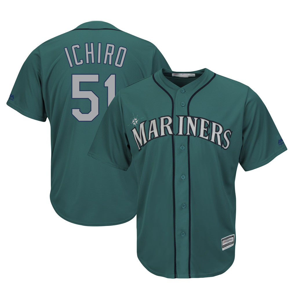 CAdoa S.Mariners #51 Ichiro Suzuki Player Aqua Majestic Cool Base Limited Stitched Jerseys