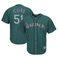 CAdoa S.Mariners #51 Ichiro Suzuki Player Aqua Majestic Cool Base Limited Stitched Jerseys