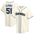 CAdoa S.Mariners #51 Ichiro Suzuki Player Cream Home Game Stitched Jerseys