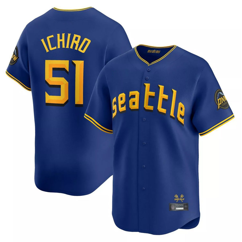 CAdoa S.Mariners #51 Ichiro Suzuki Player Royal City Connect Home Limited Stitched Jerseys