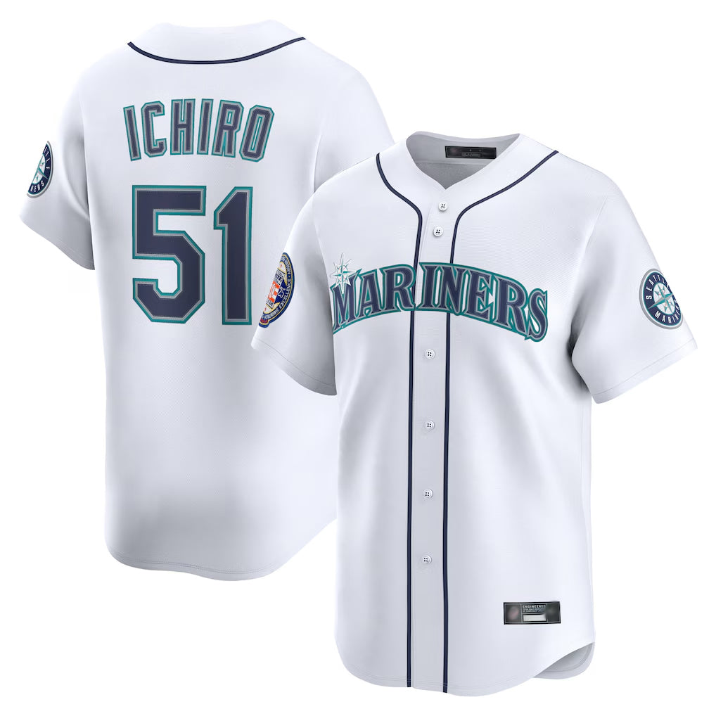 CAdoa S.Mariners #51 Ichiro Suzuki Player White 2025 National Hall of Fame Home Limited Stitched Jerseys