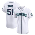 CAdoa S.Mariners #51 Ichiro Suzuki Player White Home Limited Elite Stitched Jerseys