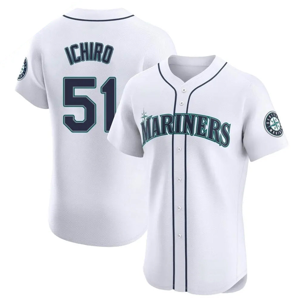 CAdoa S.Mariners #51 Ichiro Suzuki Player White Home Limited Elite Stitched Jerseys