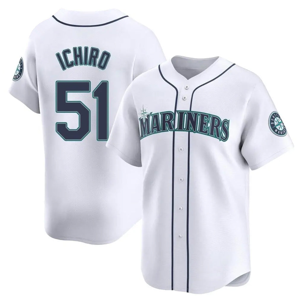 CAdoa S.Mariners #51 Ichiro Suzuki Player White Home Limited Stitched Jerseys
