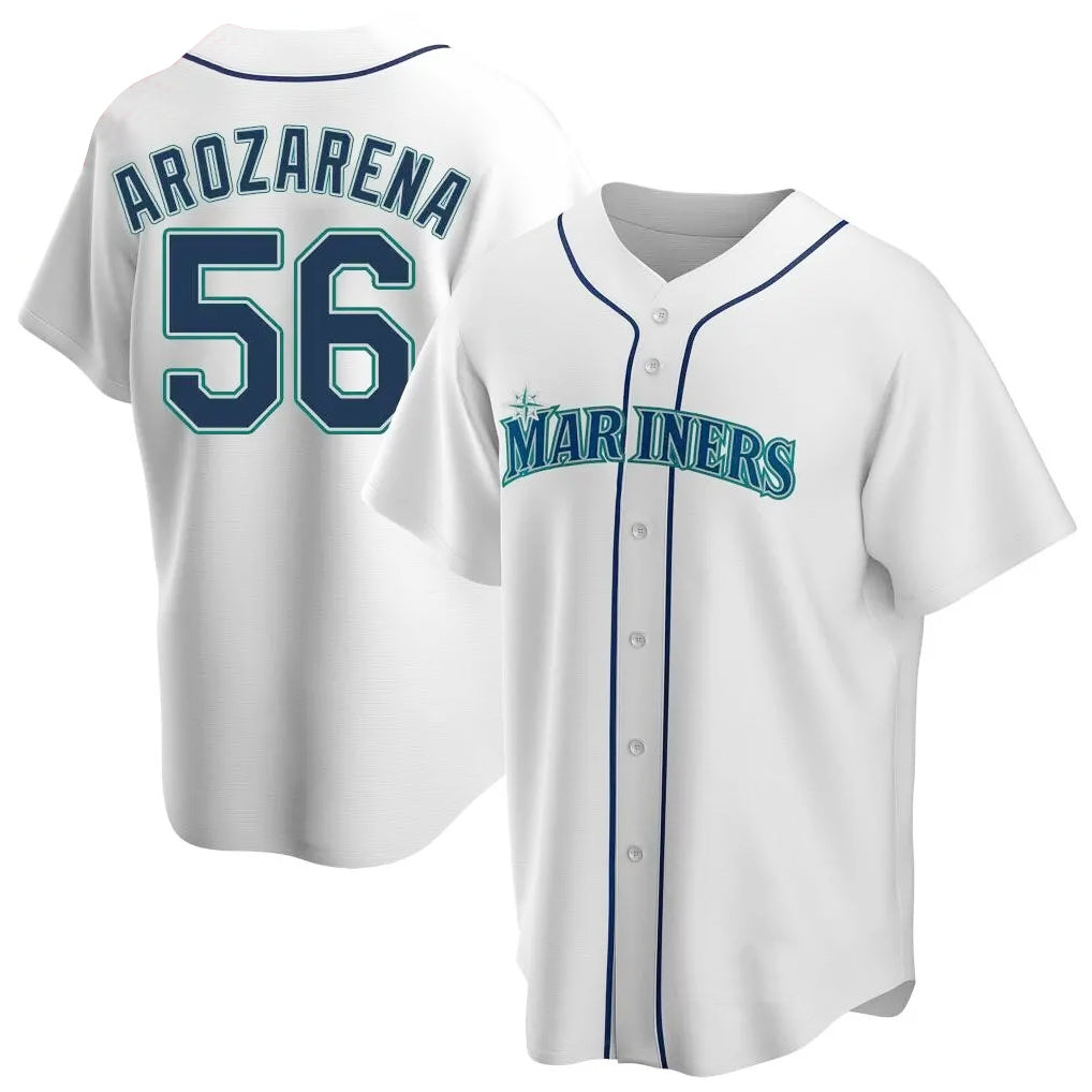 CAdoa S.Mariners #56 Randy Arozarena Player White Home Game Stitched Jerseys
