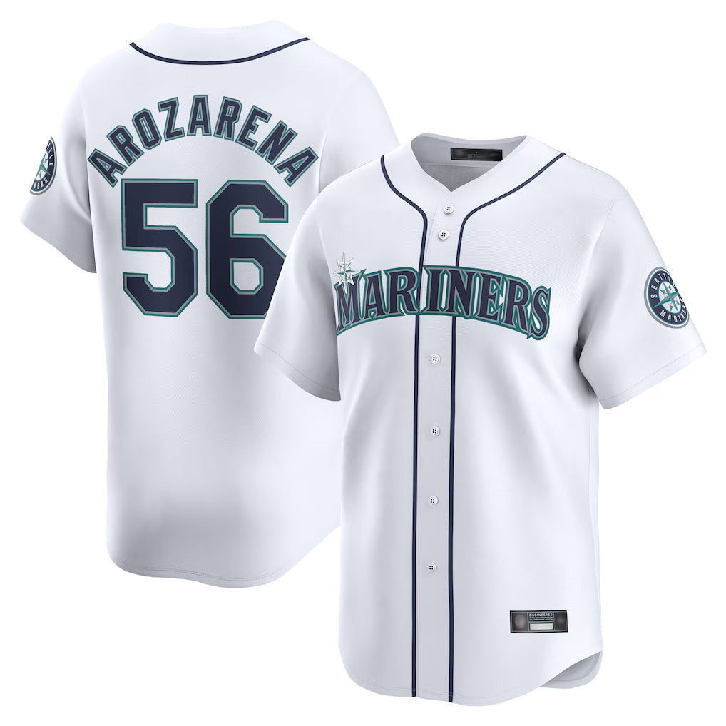 CAdoa S.Mariners #56 Randy Arozarena Player White Home Limited Stitched Jerseys